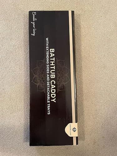 Customer photo of the bath caddy's retail packaging box