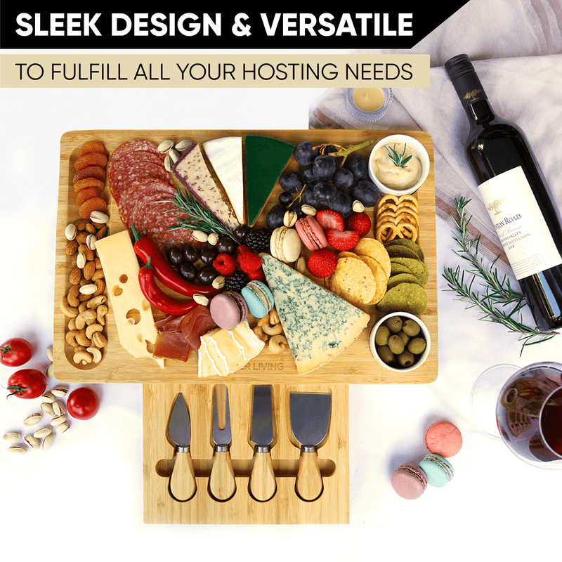 Sleek Cheese Board With Knife Set