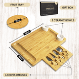 Sleek Cheese Board With Knife Set