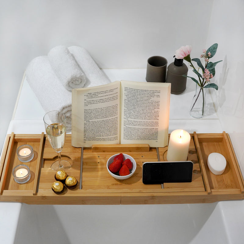 Luxury Bath Caddy With Extending Sides